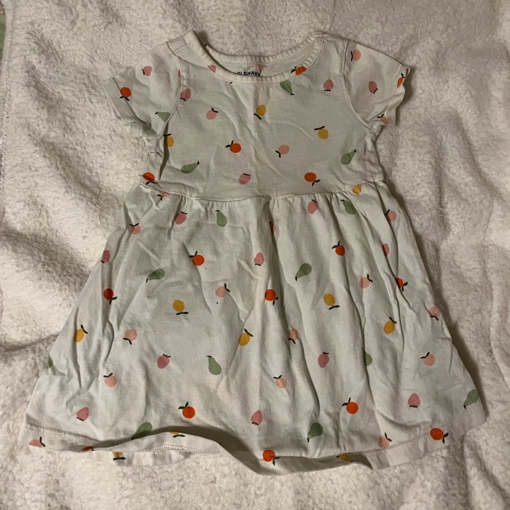 Old Navy White Dress with Fruit Pattern